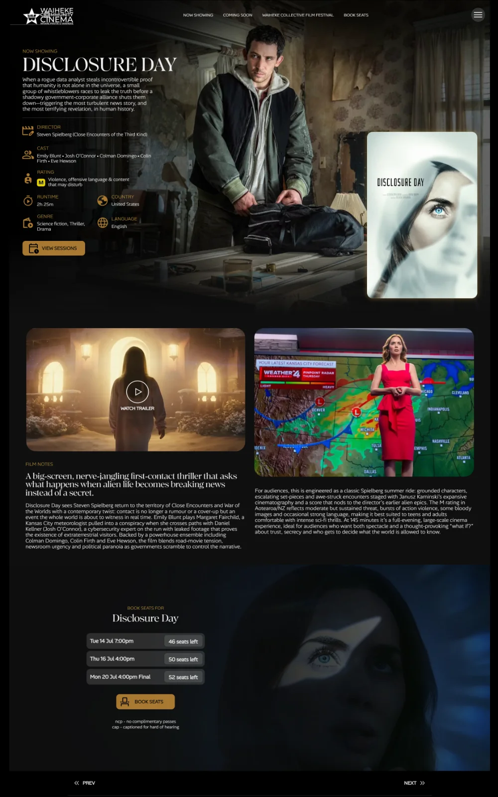 Desktop cinema website example